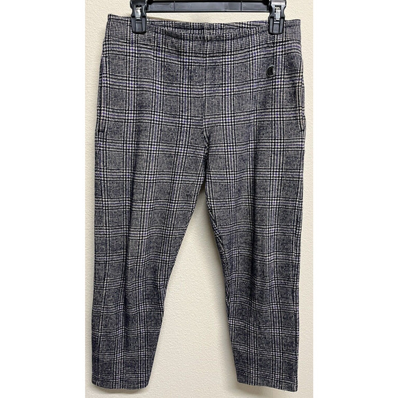 Todd Snyder Pants - Champion + Todd Snyder Houndstooth Cropped Pants Wool Blend black, white, purple